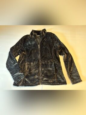 jason maxwell Black Plush Faux Fur Zip Jacket